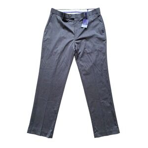 NWT Alan Flusser Mens Dress Pants Gray 36 x 32 Classic Fit Stretch Flat Front